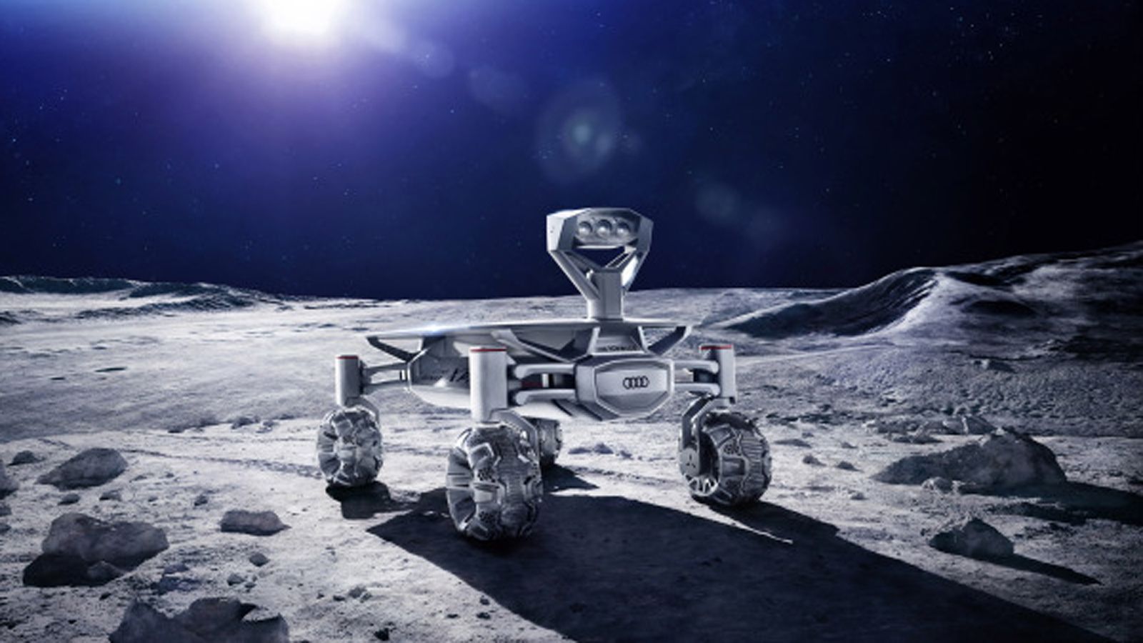 Το Audi Lunar Quattro διαθέτει ένα ρυθμιζόμενο ηλιακό πάνελ, καθώς και μπαταρίες λιθίου, οι οποίες κινούν τα τέσσερα μοτέρ τα οποία είναι προσαρτημένα